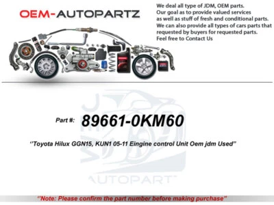 Toyota Hilux GGN15, KUN1 05-11 89661-0KM60 Eingine control Unit Oem jdm Used - Image 1 of 4