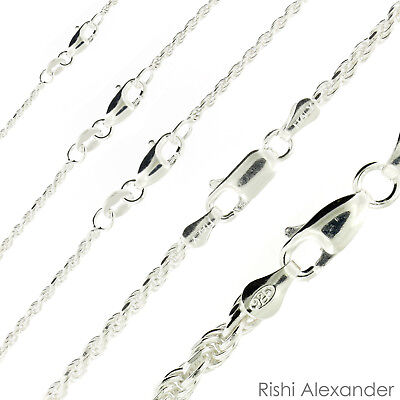 Real Solid Sterling Silver Diamond Cut Rope Chain Mens Boys Bracelet Or Necklace • 184.99$