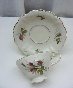 Vintage Moss Rose Pompadour China by Rosenthal Footed Cup Saucer Set - Picture 1 of 3