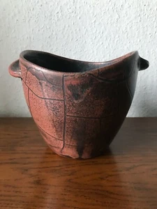 Paul Dresler Grootenburg Übertopf Keramik Braun Scandi Vintage Design H 16-D17cm - Bild 1 von 6