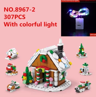 BALODY U.A. Balody 6 in 1 Lebkuchenhaus XMAS inkl. LED Licht als Klemmbaustein Set 307+ pcs