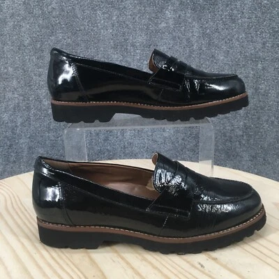 Earthies by Earth Shoes Womens 7.5 B Braga Loafers Black Leather Slip On Comfort - Image 1 of 4