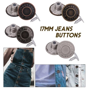 17mm Hammer On Denim Replacement Jeans Buttons Studs with Back Pins - Picture 1 of 32