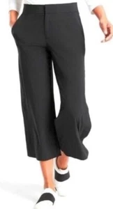 Athleta Tribeca kurze Hose weites Bein schwarz Druckknopf Knöchel 28 x 24 Gr. 0 Freizeit - Bild 1 von 12