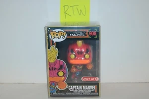 CAPTAIN MARVEL Funko Avengers Endgame Black Light #908 Target Exclusive + Sleeve - Picture 1 of 4