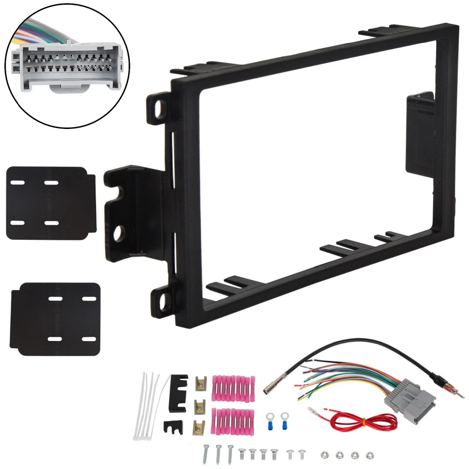 DOUBLE 2 DIN STEREO RADIO DASH KIT W/ WIRING HARNESS For BUICK CHEVY GMC Pontiac - Image 1 of 4