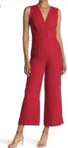 CLUB MONACO Tie Back V-Neck Jumpsuit red size 4 NWT 309 - Picture 1 of 3
