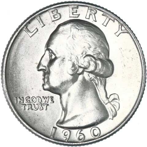 1960 D Washington Quarter 90% Silver BU US Coin See Pics X380 Cover