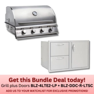 Blaze Premium LTE 32-Inch Outdoor Built-In BBQ Grill LP with Door & Drawer Combo - Picture 1 of 19