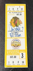 10/14/1993 CHRIS CHELIOS Records 51 PENALTY MINUTES Signed TICKET BLACKHAWKS - Picture 1 of 3
