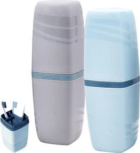 2 PCS Travel Toothbrush Case, Portable Multifunctional Toothbrush Holder - Picture 1 of 12