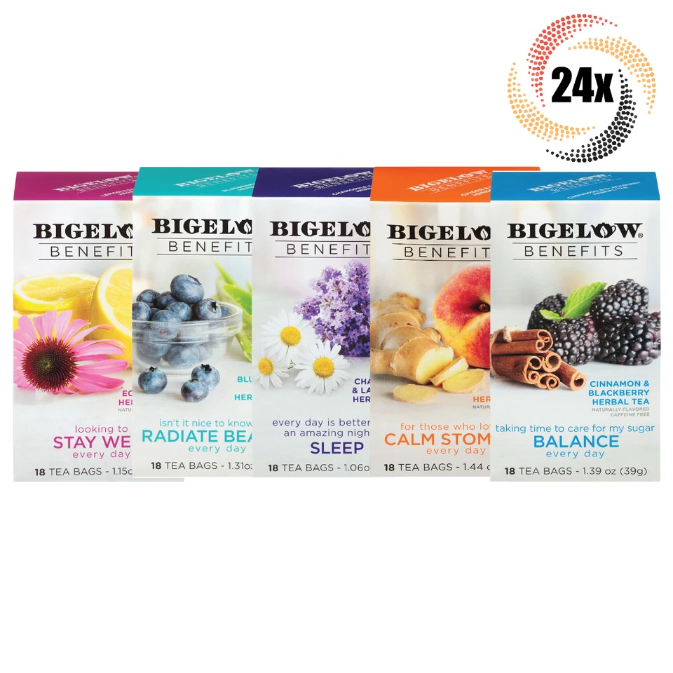Bigelow Cinnamon & Blackberry Herbal Tea for Sugar Balance 18 Teabags