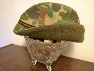 Vintage Woodland Camo Jones Style Hat Cap Size Medium - Picture 1 of 8
