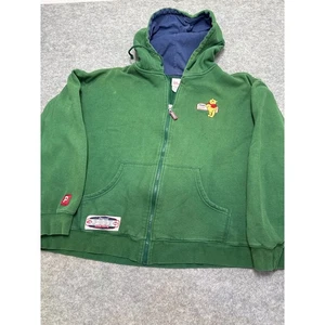 Vintage 90s Disney Store Winnie The Pooh Pine Green Mens XL Full Zip Hoodie  - Picture 1 of 7