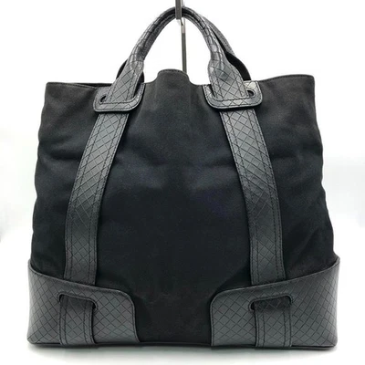 Bottega Veneta Intrecciato Mirage Tote Bag Canvas Leather Black Men's From Japan - Image 1 of 4