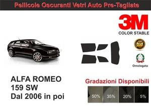 Pellicole Oscuranti vetri Pre-Tagliata Alfa Romeo 159 SW 06  posteriore  3M - Imagen 1 de 1