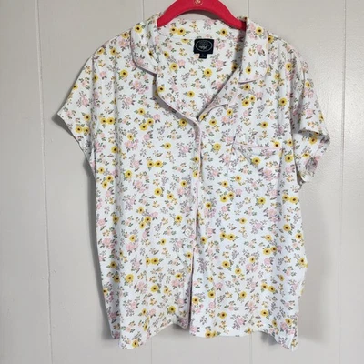 Pijama Laura Ashley Top Botão para Cima Floral Feminino Grande - Imagem 1 de 4