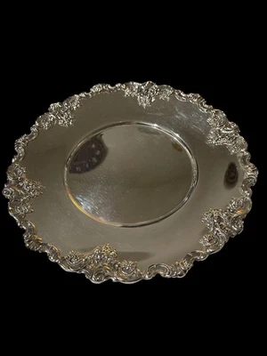 VTG 50's WALLACE Grand Baroque Silverplate Sandwich Plate by William Warren EC - Image 1 of 4