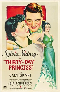 Stampa poster film Thirty Day Princess (1934) Sylvia Sidney Cary Grant - Foto 1 di 1