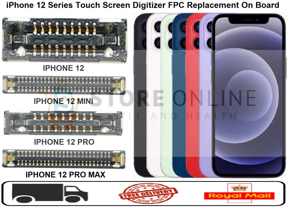 MY STORE iPhone 12, 12 Pro, 12 Pro Max Touchscreen Digitizer an Bord FPC Ersatz