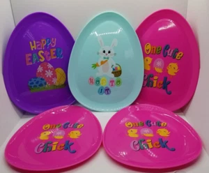 EASTER Plastic Egg Dishes Set of Five Walmart Purple Pink Blue NEW 9.5" - Picture 1 of 7