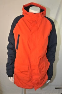 Lands End Boys Size XL (18-20) Squall Parka Orange Blue Front Zip - Picture 1 of 23