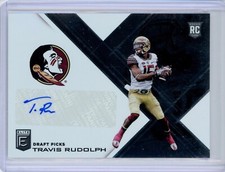 2017 Panini Elite Draft Picks Travis Rudolph Rookie Autograph FSU
