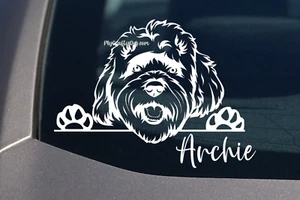 Peeking Cavoodle Sticker Dog Vinyl Decal Car Laptop Gift Cavoodle Mum Customize - Picture 1 of 3