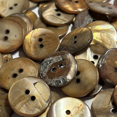 VERY RARE COPPER/BROWN JAPANESE WASHIBODO SHELL BLAZER BUTTON 23mm 7/8" 2hole - Image 1 of 3