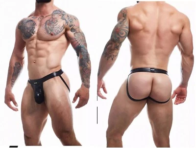 CUT4MEN WETLOOK JOCKSTRAP SLIP OUVERT kunstleder offen schwarz string clubwear - Bild 1 von 4
