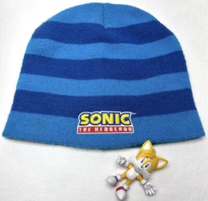 RARE Sonic the Hedgehog Sega 2013 Blue Striped Kid’s Knit Winter Beanie Youth - Picture 1 of 7