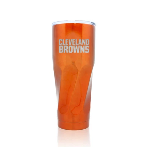 UNIQUE CLEVELAND BROWNS STAINLESS STEEL TUMBLER WITH PUSH ON LID AND SPOUT Cover
