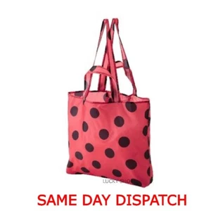 IKEA New Carrier Travel Laundry Shopping Bag Black Dot / Red With Pocket - Picture 1 of 4