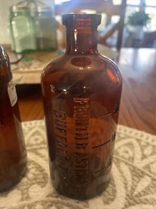 Vintage 1900s Amber Pharmacy Medicine Btl. Frontier Ashtma Co. Buffalo NY - Picture 1 of 10