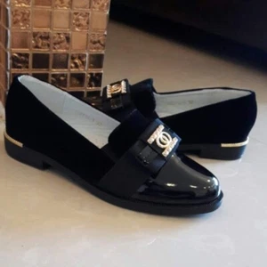 Black Leather Girl Shoes - Picture 1 of 8