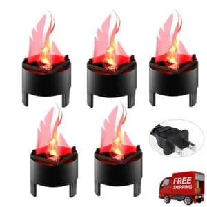 5pz Fiamme Finte Artificiali 3D Effetto LED Luce Elettrica Falso Fuoco Lampada - Foto 1 di 10