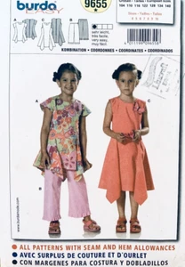 Burda Sewing Pattern 9655 | Girls Dress, Tunic & Pants Sizes 4 - 10 - Picture 1 of 2