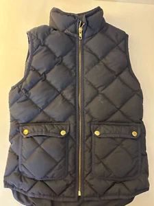 J. CREW Navy Blue Excursion quilted down full zip puffer vest Women's XXS - Picture 1 of 6
