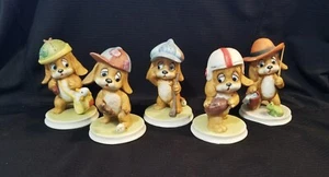 Fünf (5) Lefton Hound Hundesport Figuren handbemalt Football Baseball Golf - Bild 1 von 18