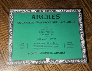 Aqvarelle Arches Watercolor Paper Block Cold Press 12 x 16”  20 Sheets Unopened - Picture 1 of 2
