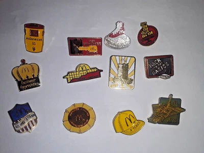 Lot of 12 Vintage McDonald’s Pins – Collectible Fast Food Memorabilia - Image 1 of 3