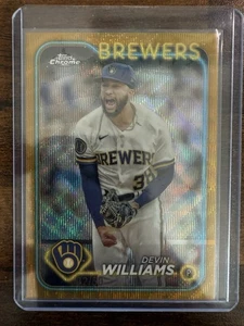 2024 Topps Chrome Gold Wave Devin Williams /50 Brewers - Picture 1 of 2
