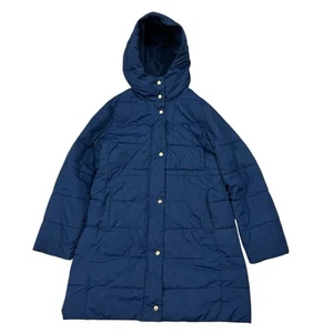 Crewcuts Perfect Puffer Jacket Girl's Size 12 Navy Blue Quilted Hooded Full Zip - Picture 1 of 9