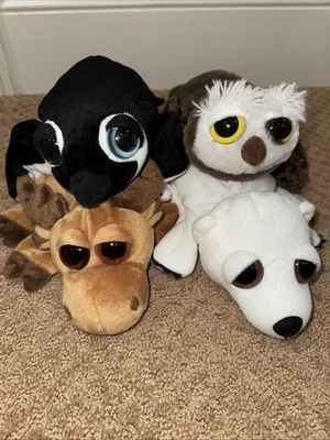 Caltoy Hand Glove Puppets Plush LOT Of 4 Moose penguin Owl Bear Pretend Play - Image 1 of 4