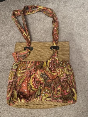 Bolso de Mano Vintage Y2K Paisley Rosa, Naranja, Bohemio Foto 1 de 4