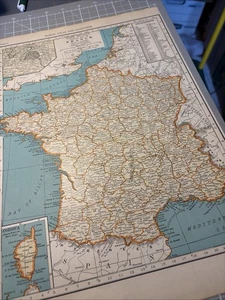 Mapa Atlas Francia Años 40 Vintage Antes de Finalizar Segunda Guerra Mundial - Imagen 1 de 18
