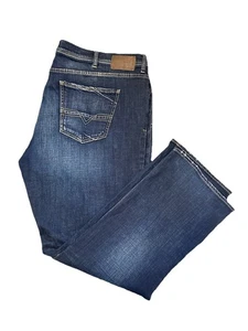 BKE Buckle Jake Straight Jeans Men’s 48Lx32 Blue Denim Stretch - Picture 1 of 10