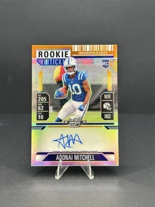 2024 Panini Contenders Rookie Ticket Adonai Mitchell Orange Variation Auto /35 - Bild 1 von 2