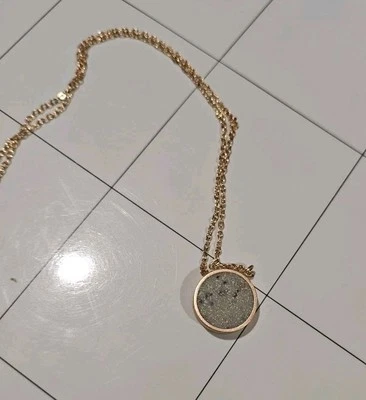 Stone & Bronze Coloured Pendant  Necklace 50cm - image 1 of 4