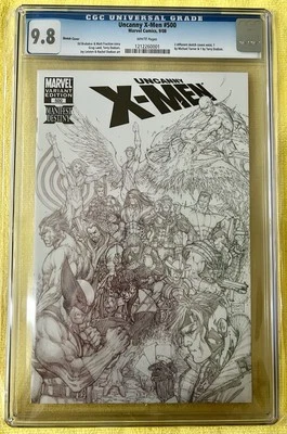 UNCANNY X-MEN #500 CGC 9,8 páginas blancas ~ variante boceto de Michael Turner raro 2008 Foto 1 de 4
